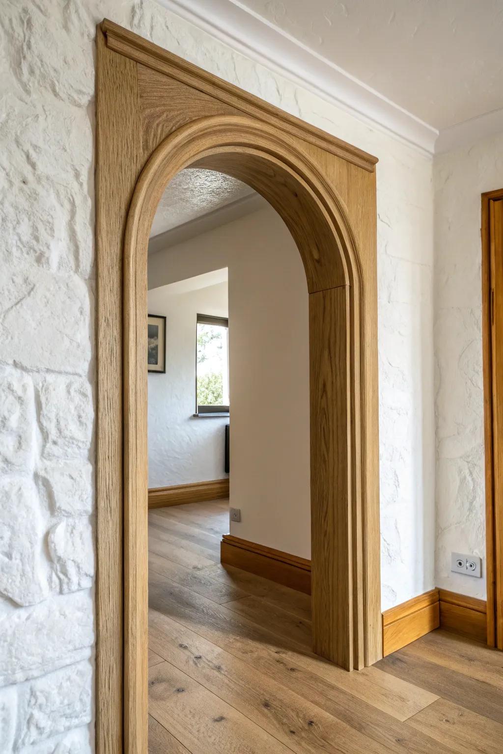 Crisp square-edge casing turns an archway into a clean, built-in statement in minutes.