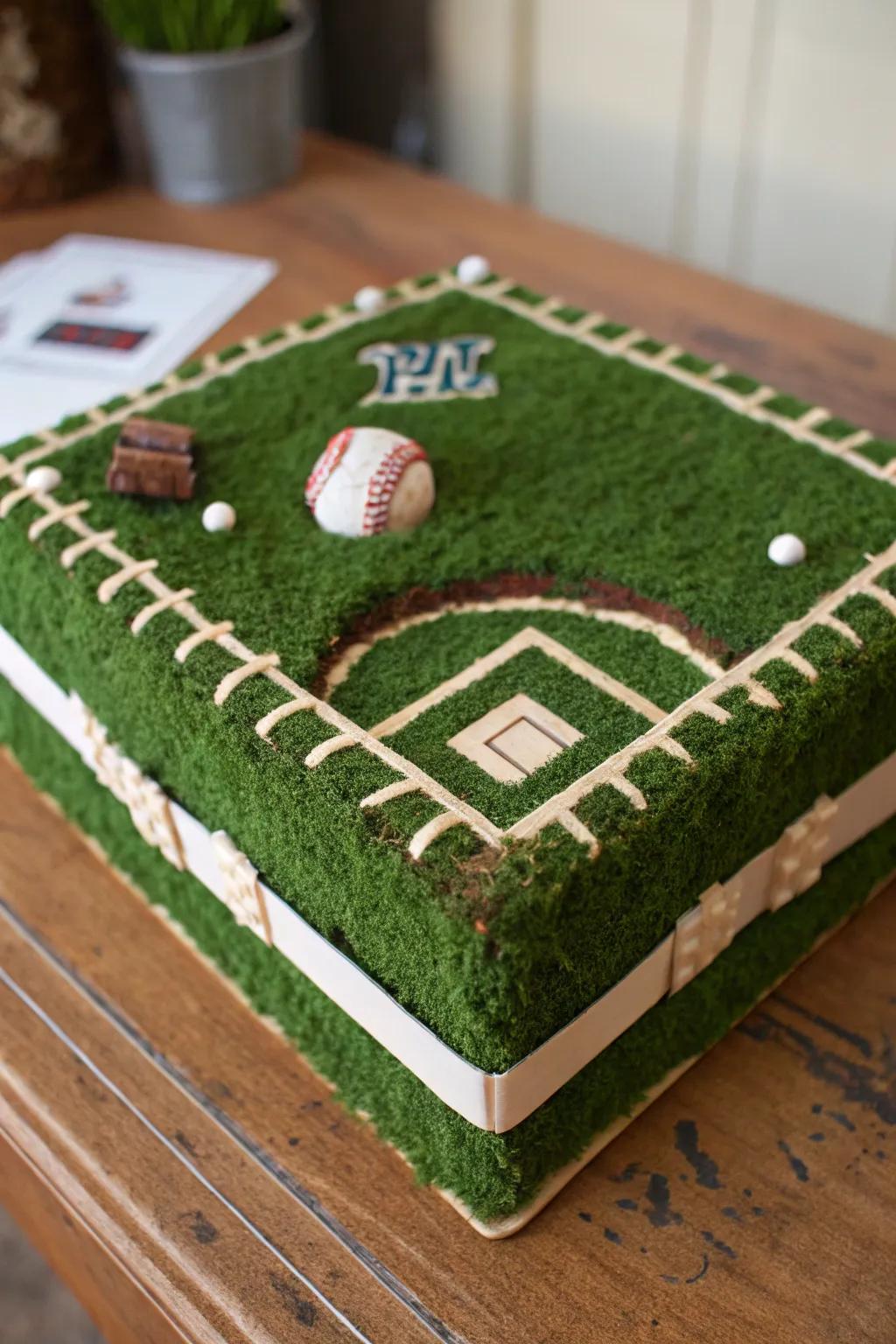 Celebrate love and craftsmanship with this classic baseball field Valentine box, a perfect blend of creativity and tradition.