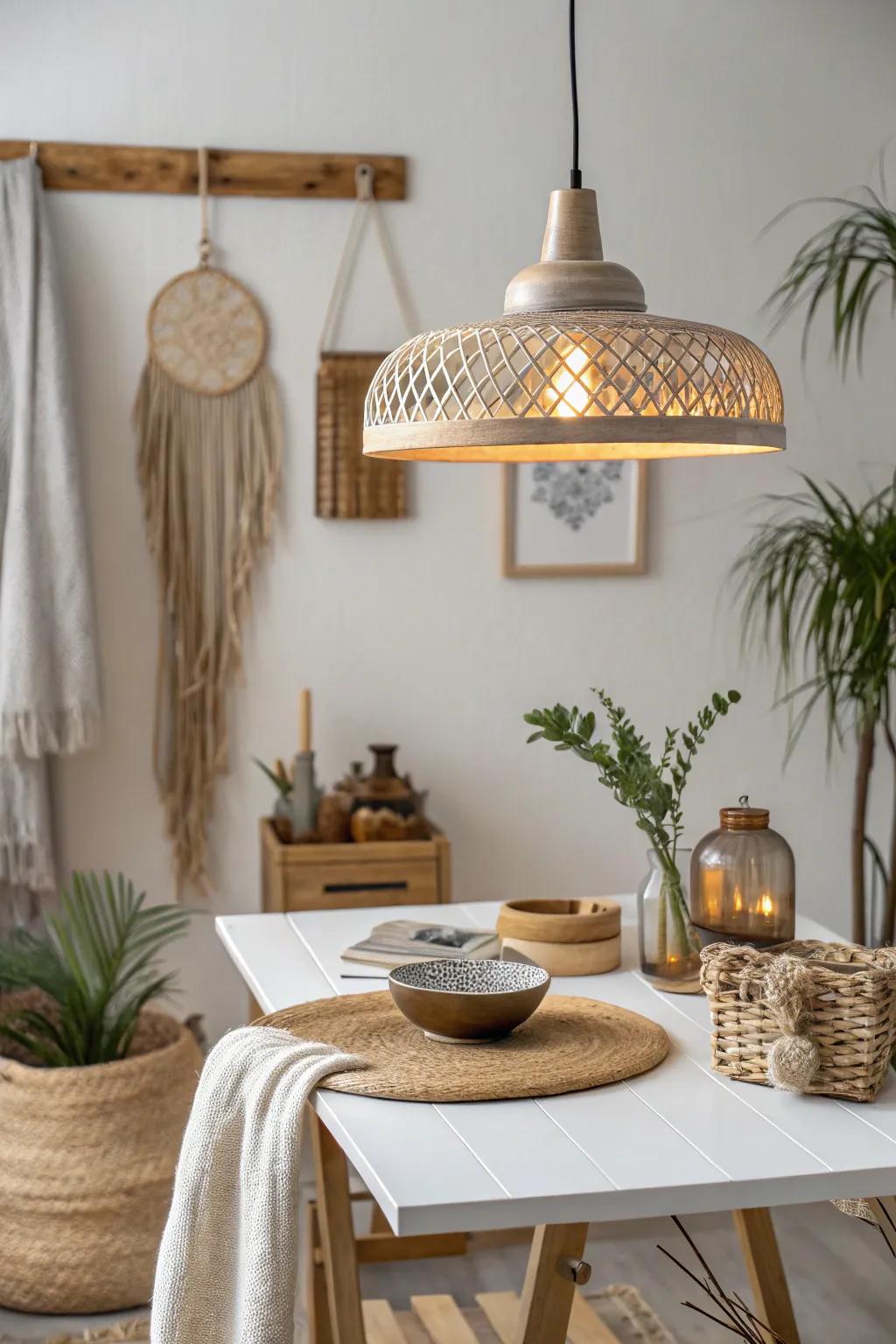 Illuminate your creativity with chic modern pendant lighting that blends Scandinavian simplicity with Boho charm.