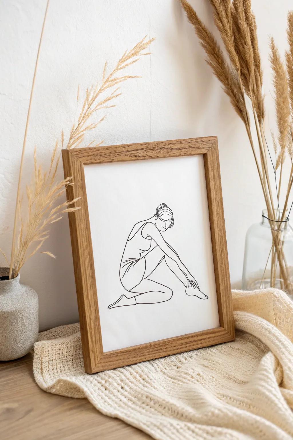 Embrace the beauty of simplicity with this charming line art of quirky poses, a perfect blend of minimalism and boho style.