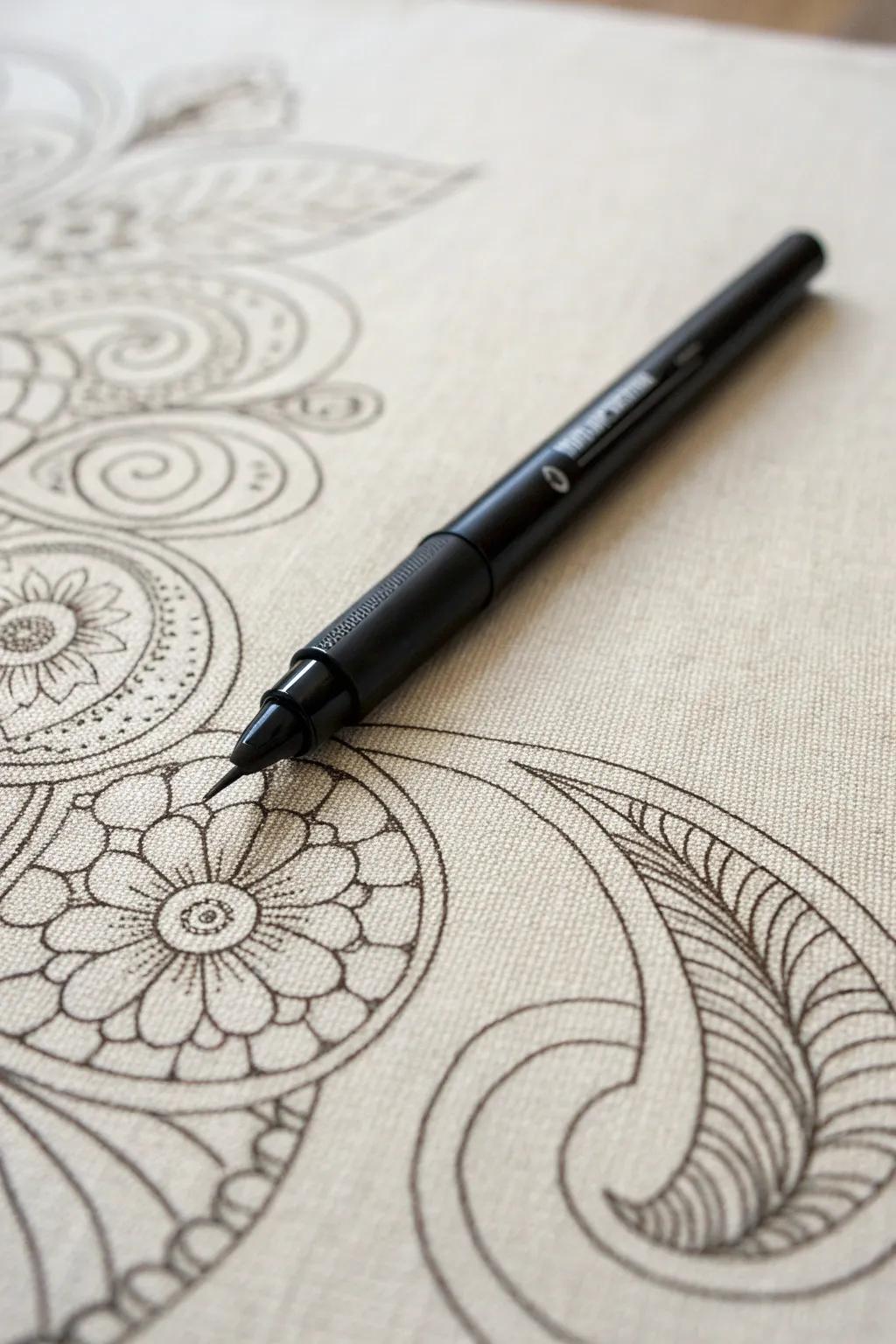 Transform simple strokes into stunning abstract art with the elegance of black marker line patterns.