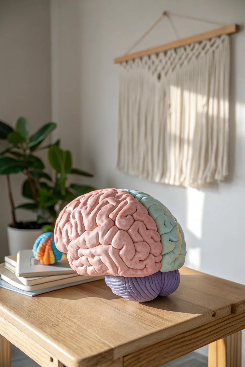 Explore the beauty of the mind with this handcrafted 3D brain model, where art meets anatomy.