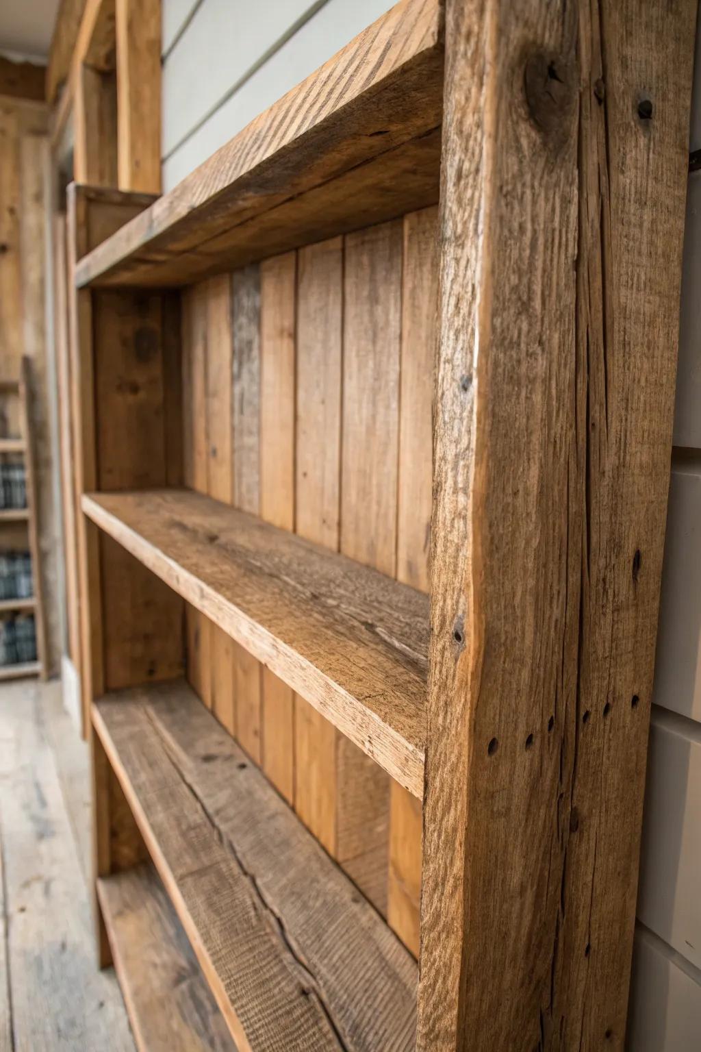 Elevate your space with a handcrafted rustic wooden shelf, where heritage meets craftsmanship.