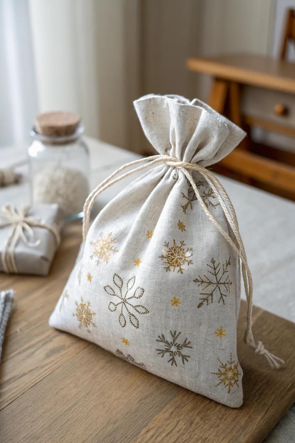 Wrap your holiday gifts with style and simplicity using handmade cloth bags—where Scandinavian elegance meets festive cheer.