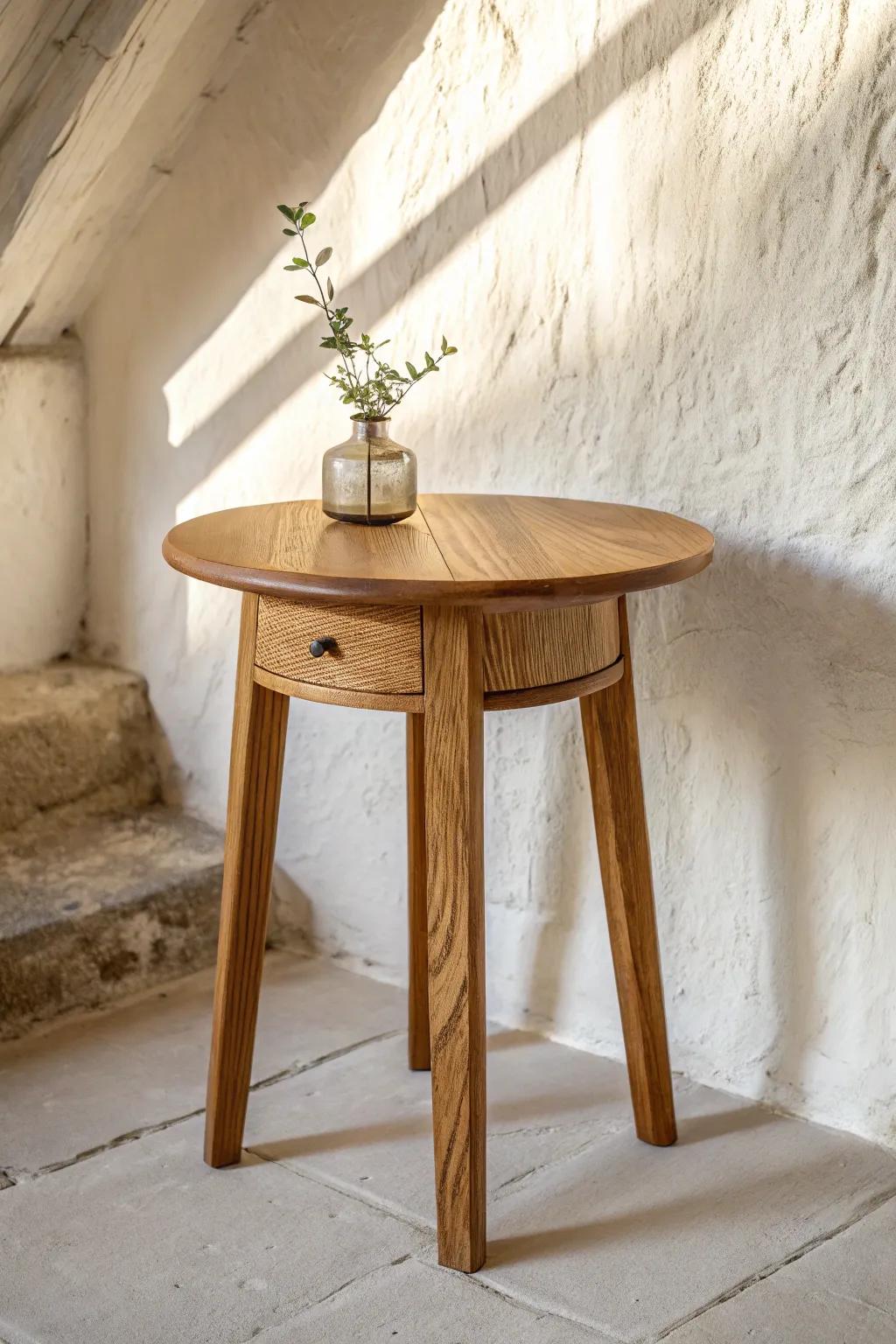 Creamy neutrals meet warm wood grain—simple country cottage charm with a handcrafted touch.