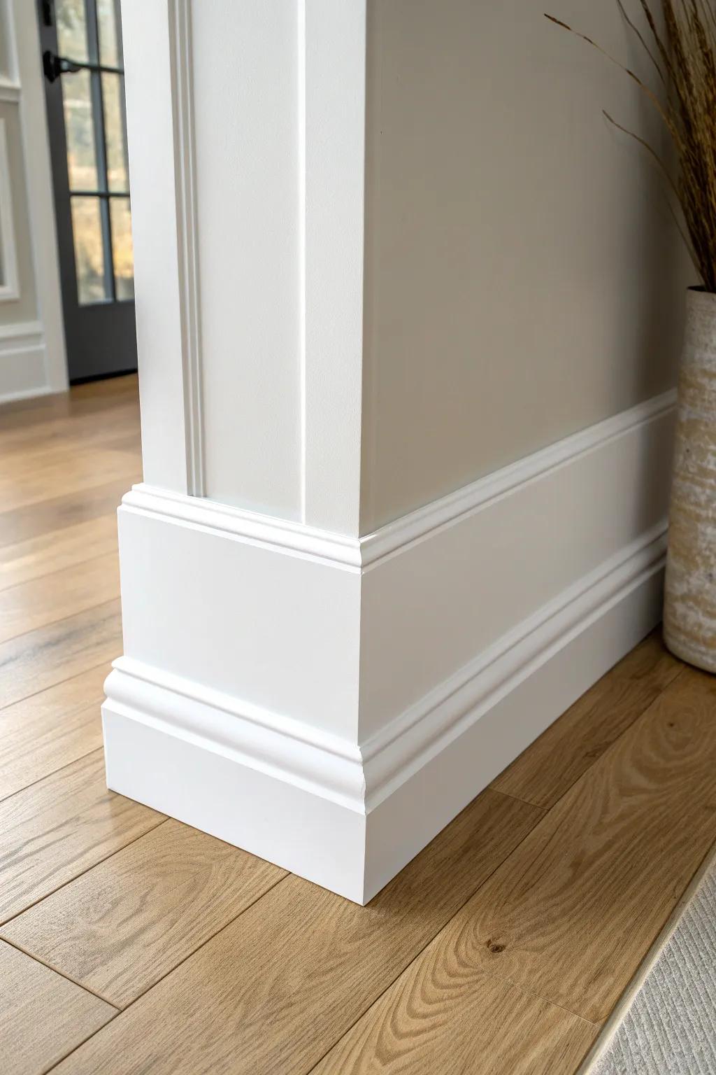 Tall baseboards add instant drama—clean lines, higher-ceiling feel, and a custom finish.