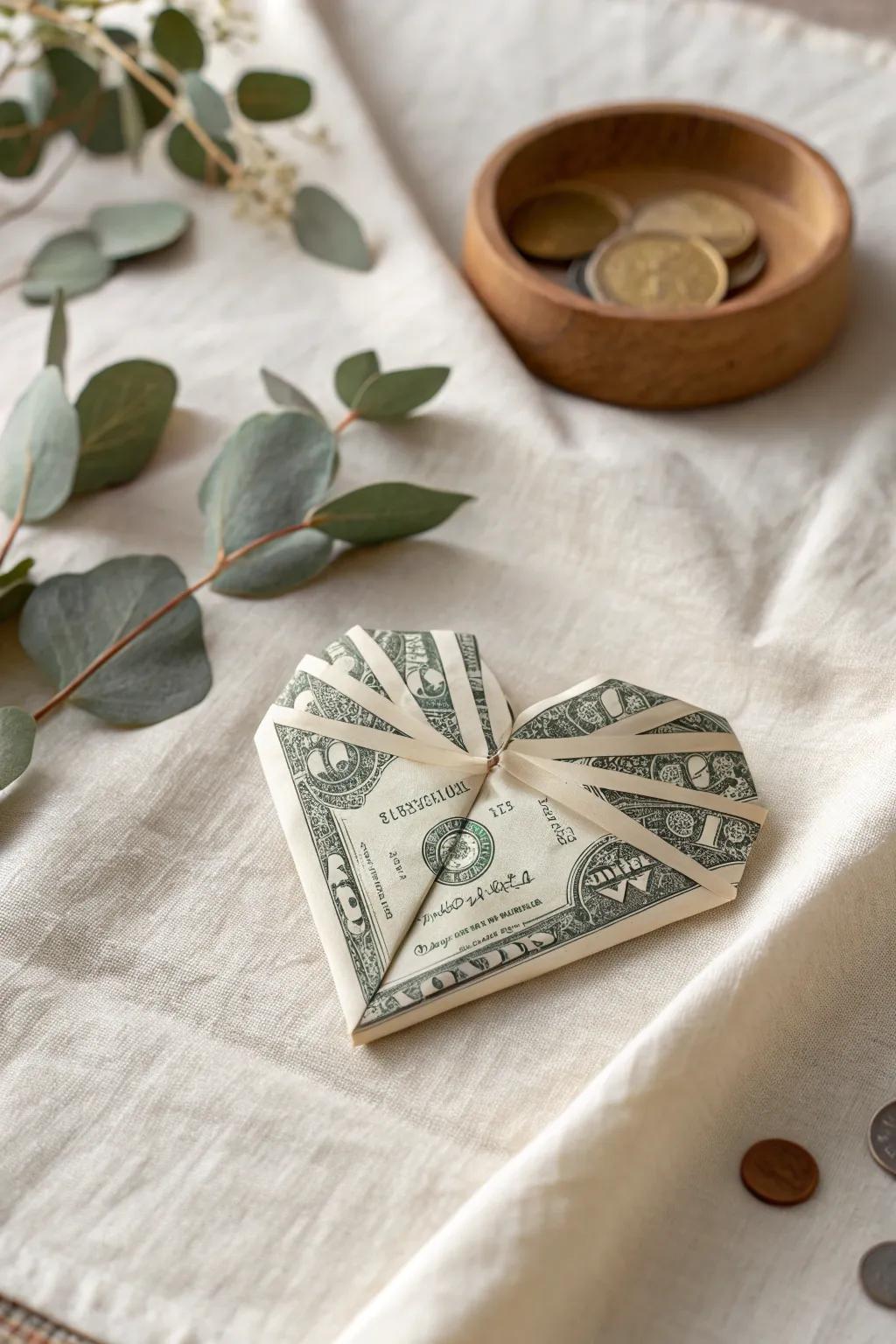 Craft your love into every fold with these charming money hearts, perfect for heartfelt gifts.