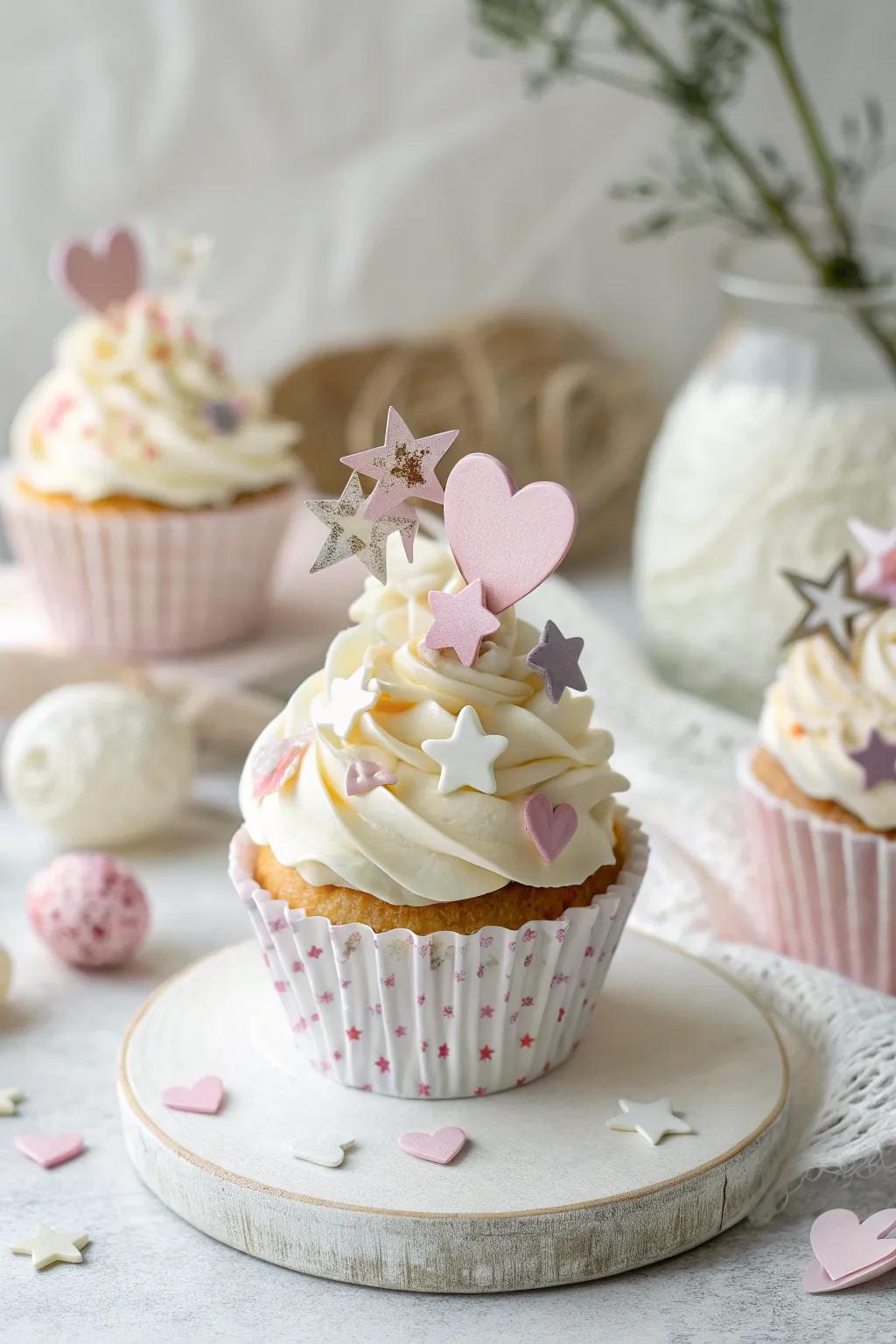 Unleash your creativity with these charming paper cupcakes, perfect for adding a touch of whimsy to any space.