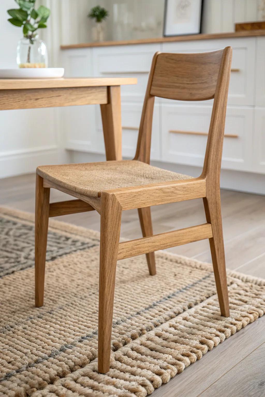 Zone your dining room + sitting area with two rugs—match tones for a calm, cozy flow.