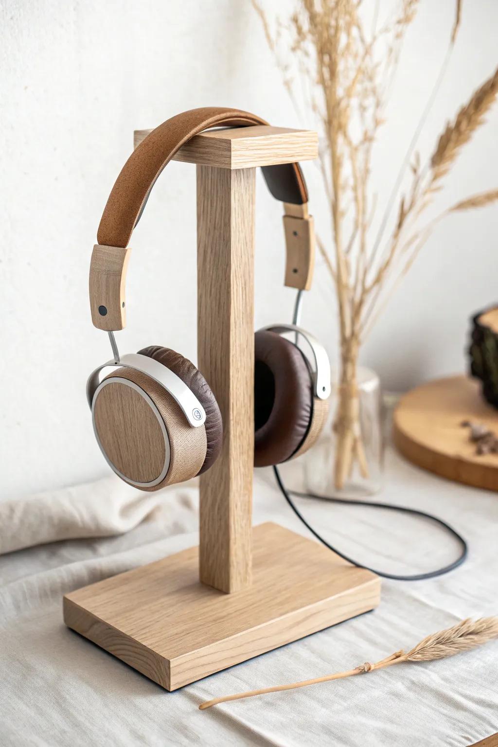 Minimalist DIY T-stand: square post + smooth dowel bar for a clean, dent-free rest.