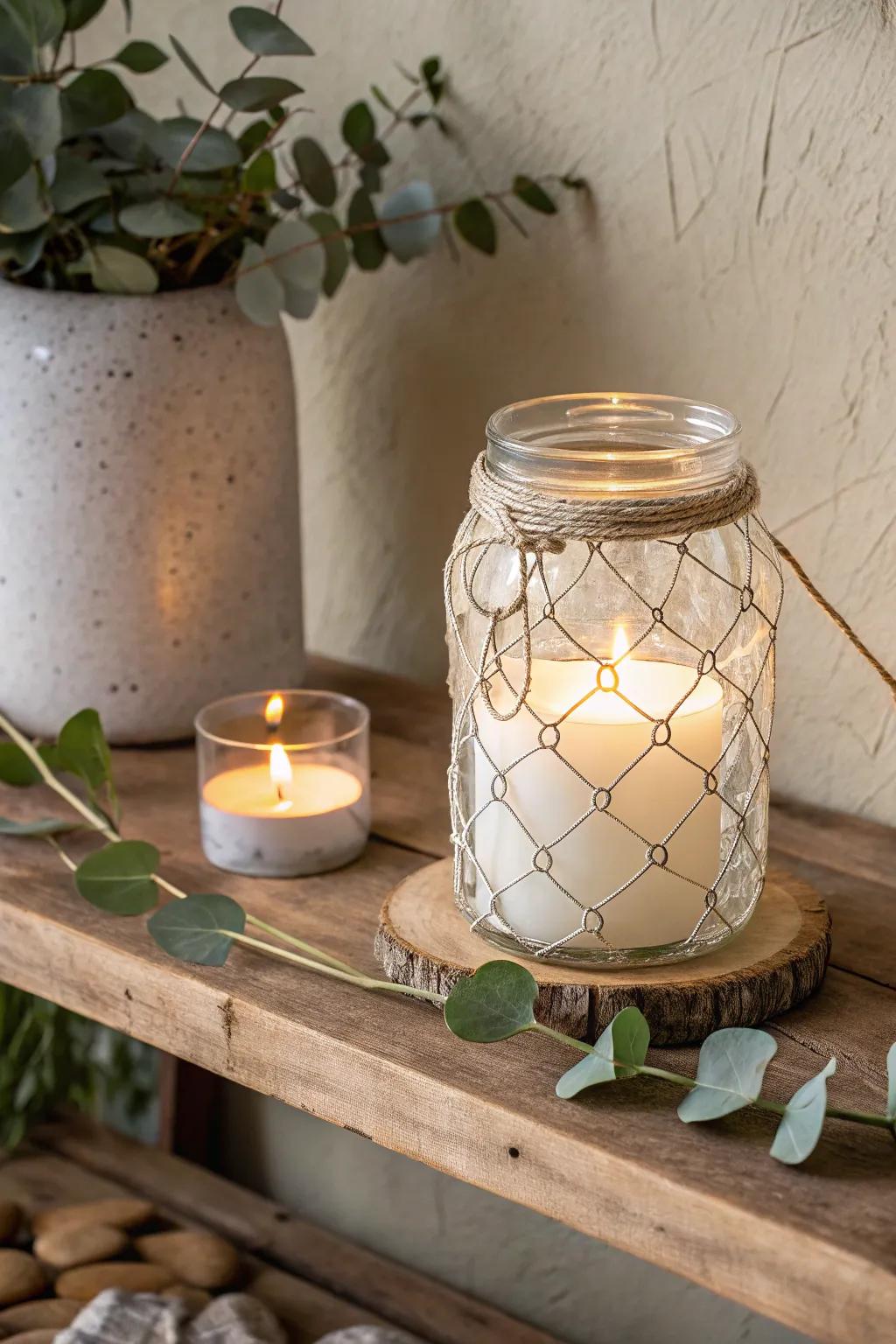 Transform your space with the warm glow of upcycled jar lanterns—where minimalism meets boho charm.