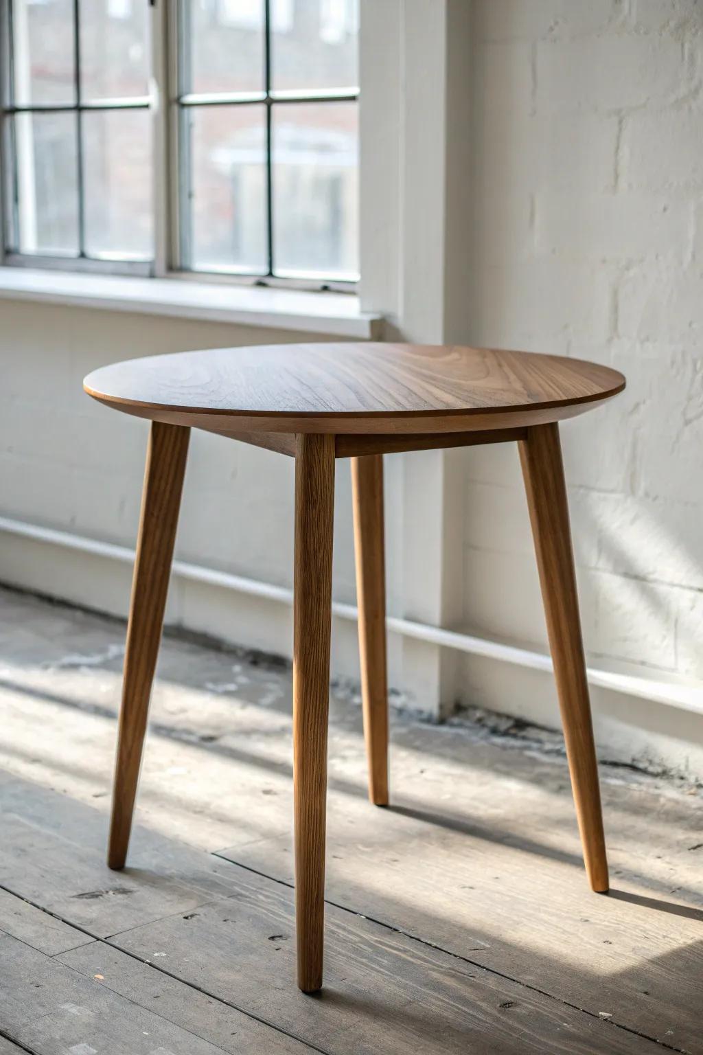 Classic sand-and-stain refresh—revive a tired end table top and let the wood grain steal the show.
