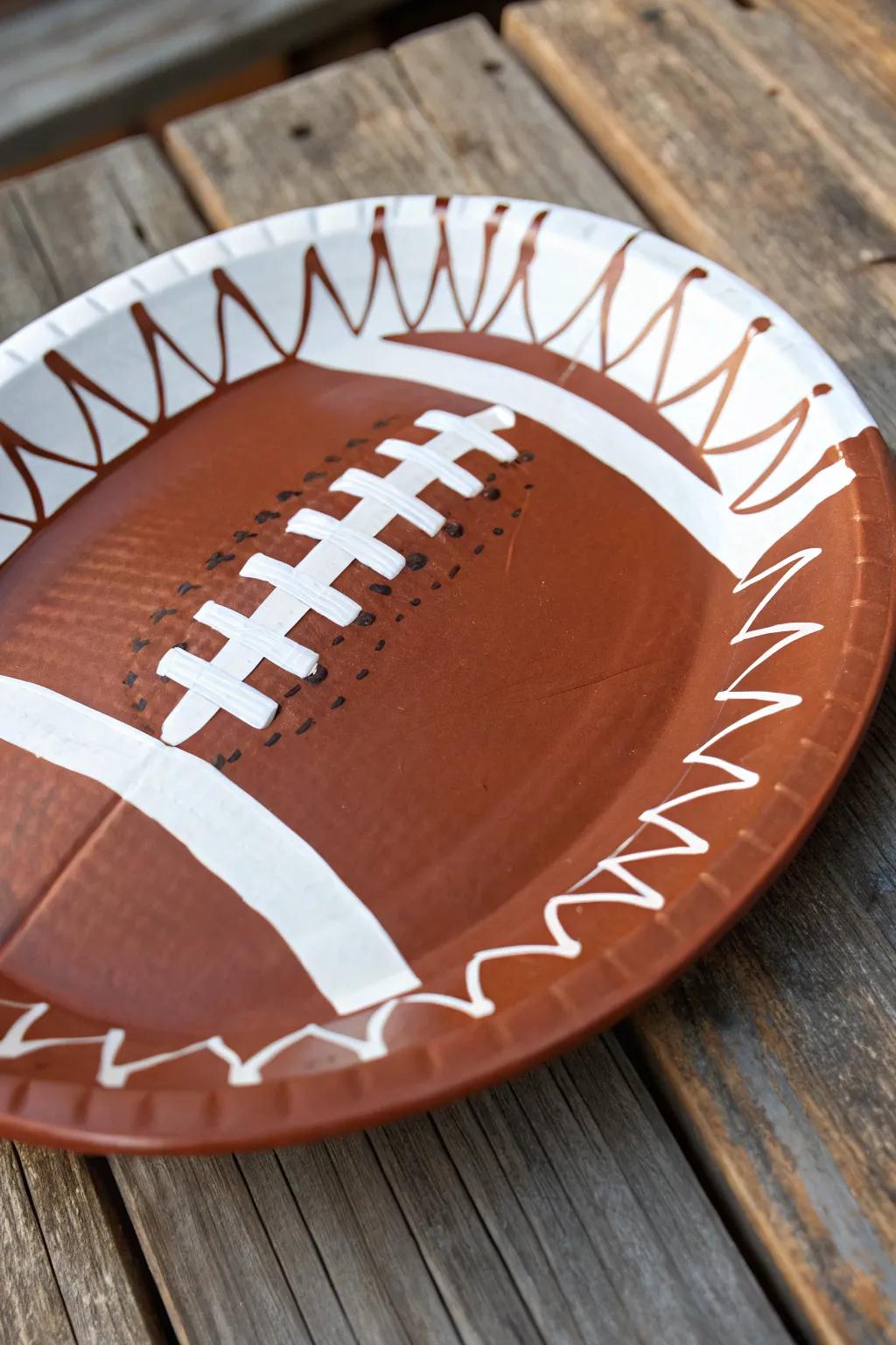 Craftsmanship meets creativity: Turn a paper plate into a perfect football!