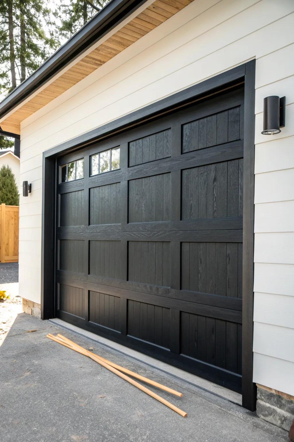 Matte black paint + clean edges = the quickest high-end garage door glow-up.