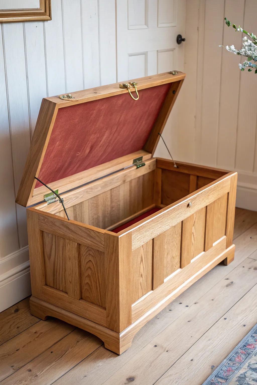 Classic cedar-lined hope chest—timeless frame-and-panel design with warm, fragrant craftsmanship.