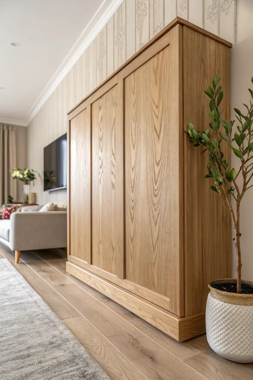 Transform your space with the cozy charm of wood paneling. #ScandinavianStyle #MinimalistDecor