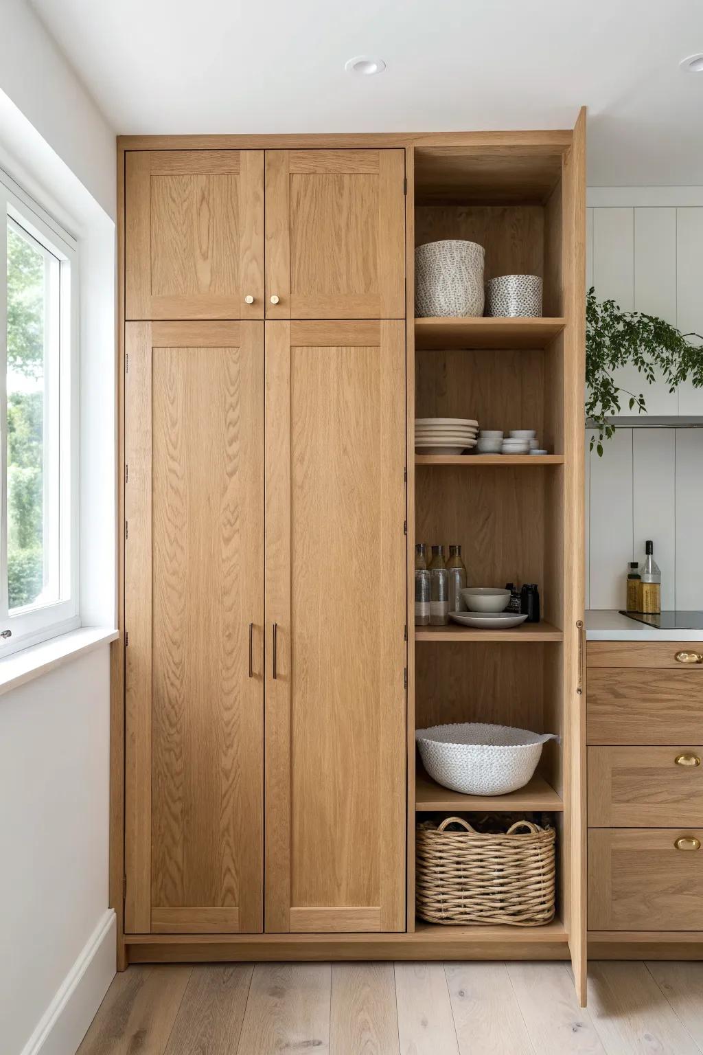 Floor-to-ceiling cabinetry doubles hidden storage—no extra floor space needed.