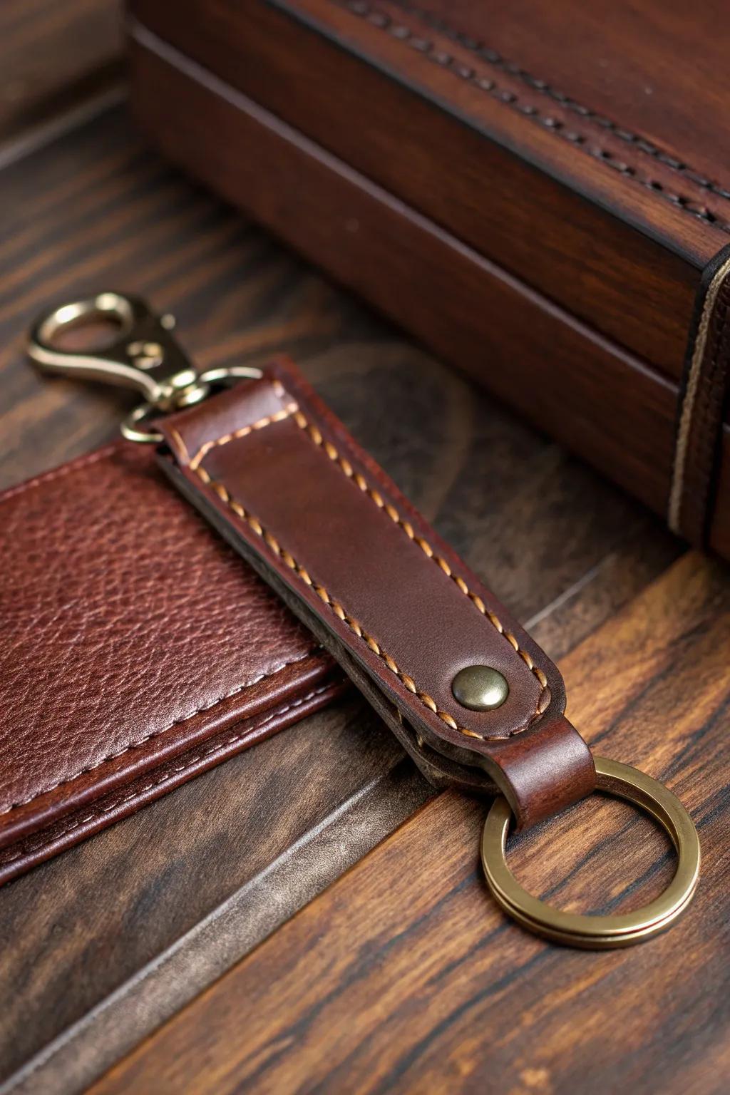 Elevate your style with handcrafted elegance: Discover the allure of personalized leather keychains.