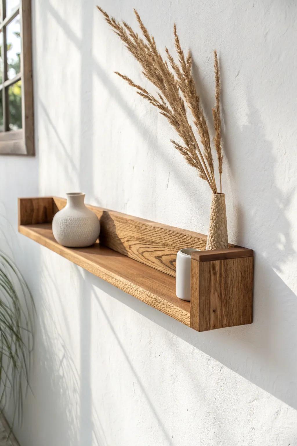 Crisp white walls + warm wood grain: the easiest modern farmhouse refresh that feels airy.