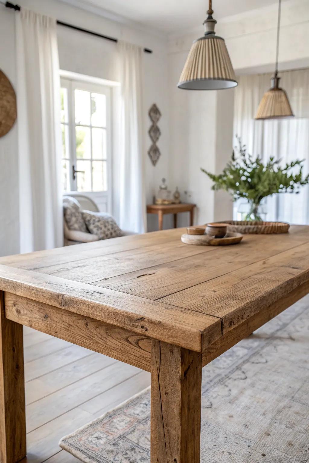 A hardworking farmhouse table that effortlessly goes from dinner to desk to DIY, every day.