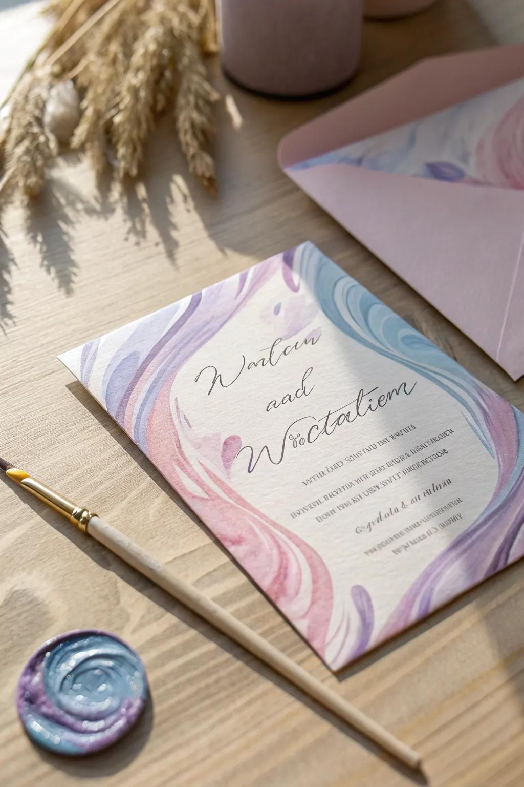 Invite creativity and calm with watercolor swirls. 🌸✨
