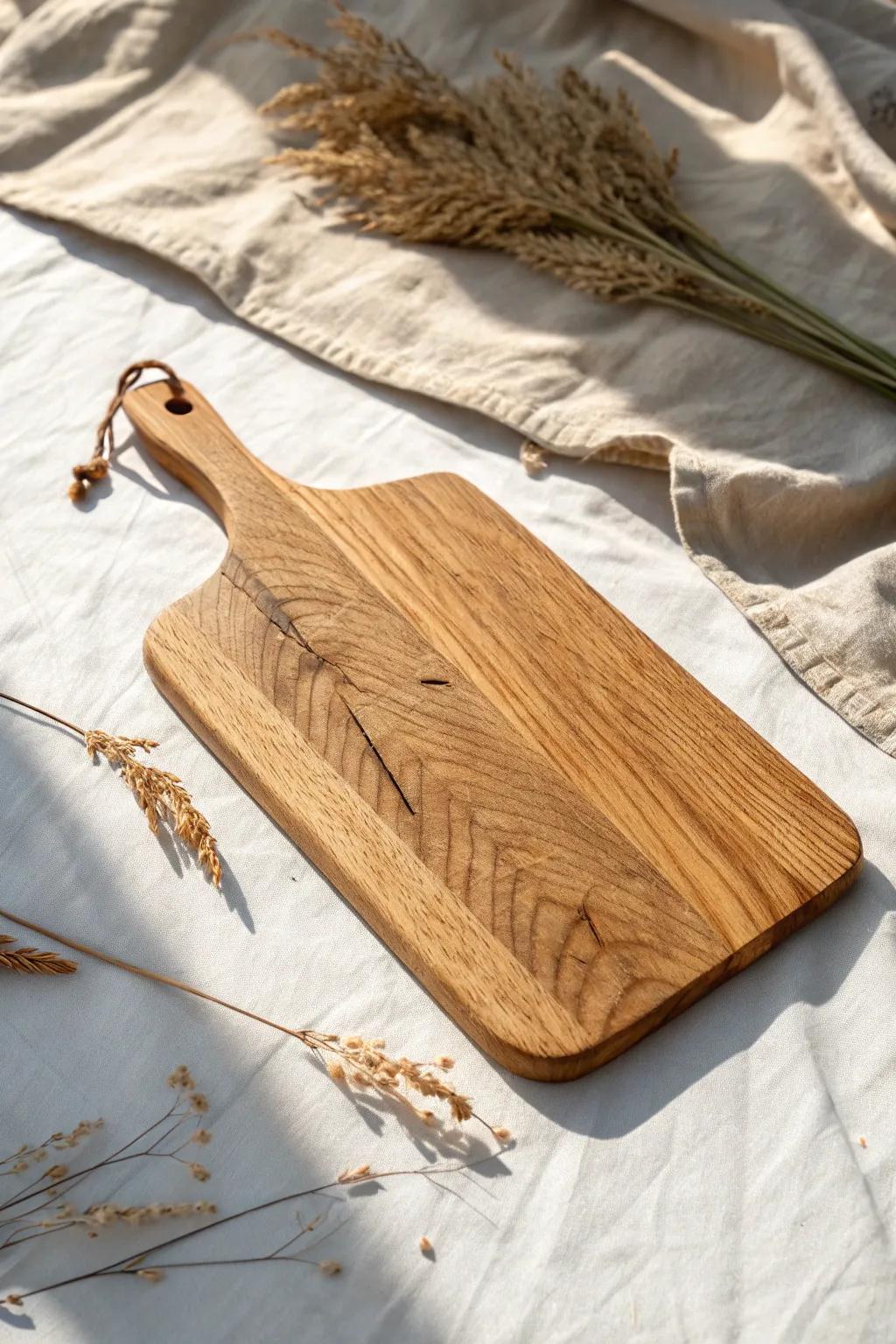 A timeless chunky paddle board that carries like a tray and sits steady as a picnic centerpiece.