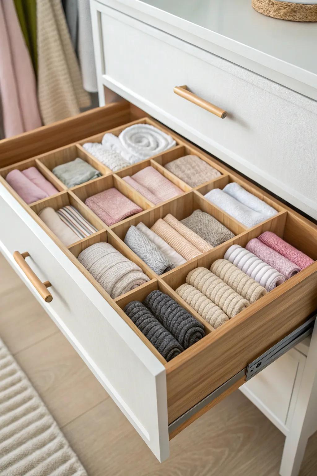 Transform chaos into calm with these chic bamboo drawer dividers—your socks deserve this level of elegance!