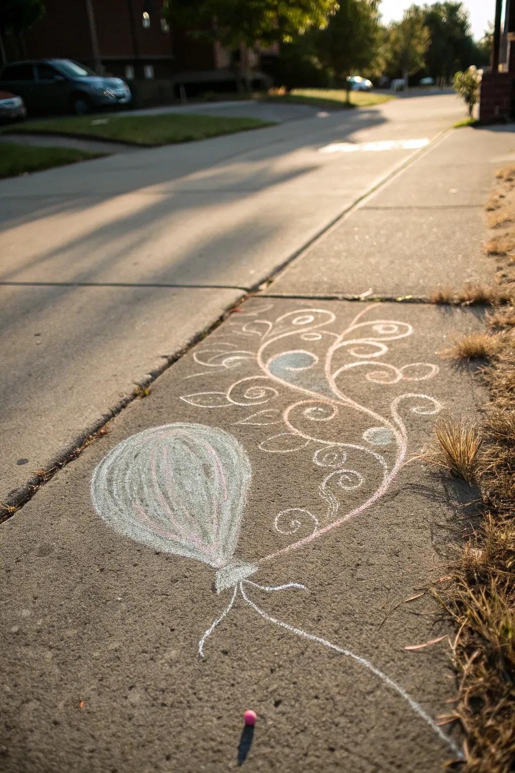 Let your imagination soar with whimsical chalk balloons, bringing simple joy to everyday moments.