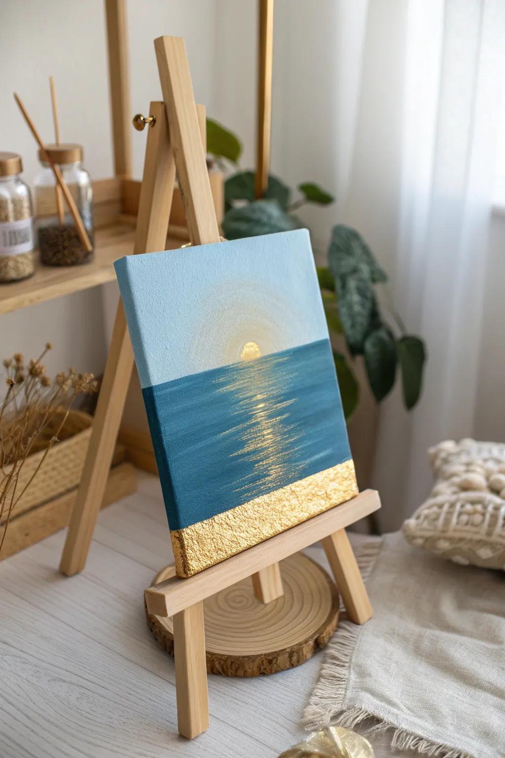 Discover the elegance of simplicity with this Golden Horizon masterpiece.