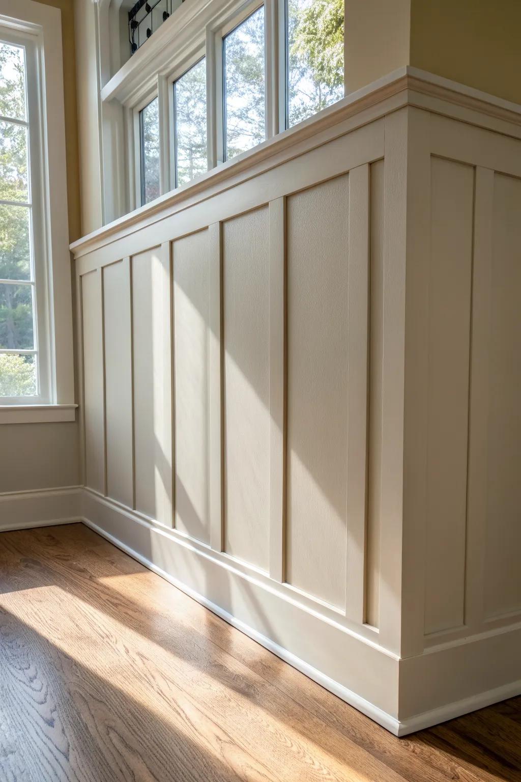 Tone-on-tone board & batten: one color, two sheens—quiet depth that looks effortlessly expensive.