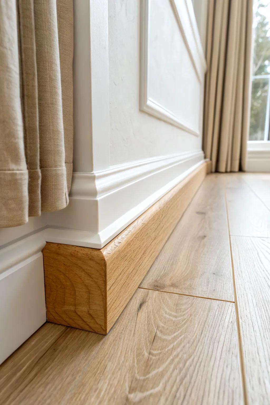 Turn door-casing offcuts into rustic baseboards—cozy, cohesive, and budget-friendly.