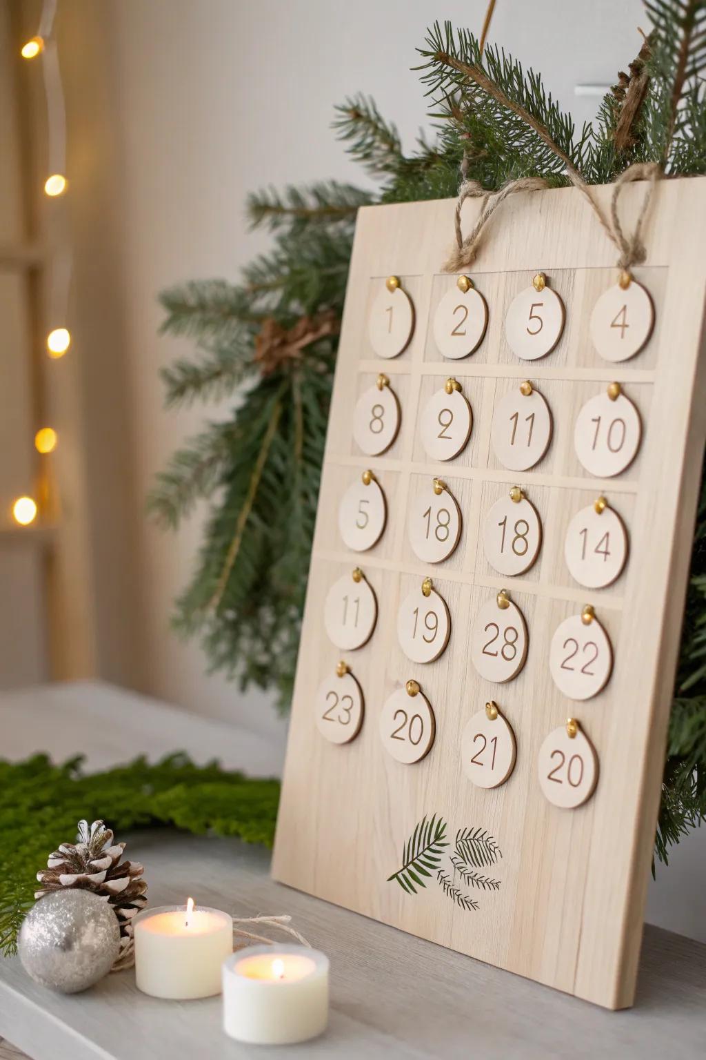 Countdown to Christmas in style with this elegant magnetic advent board, a perfect blend of simplicity and festive charm.