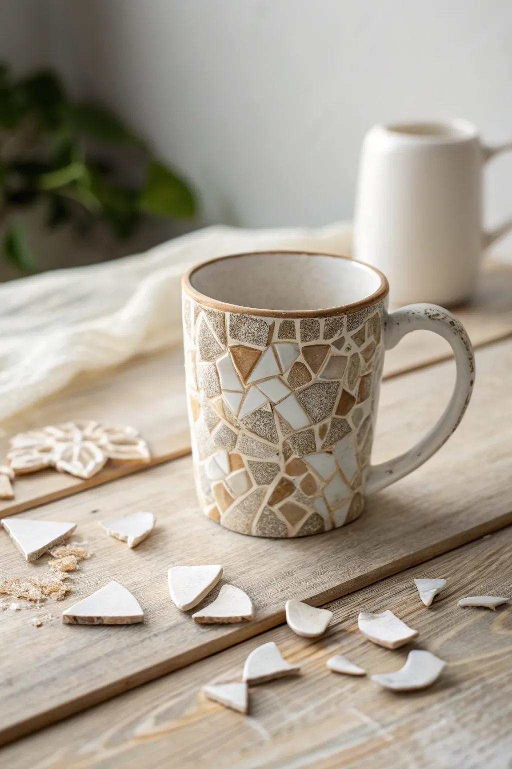 Transform broken pieces into a masterpiece with mosaic magic. 🌿✨ #CraftWithLove
