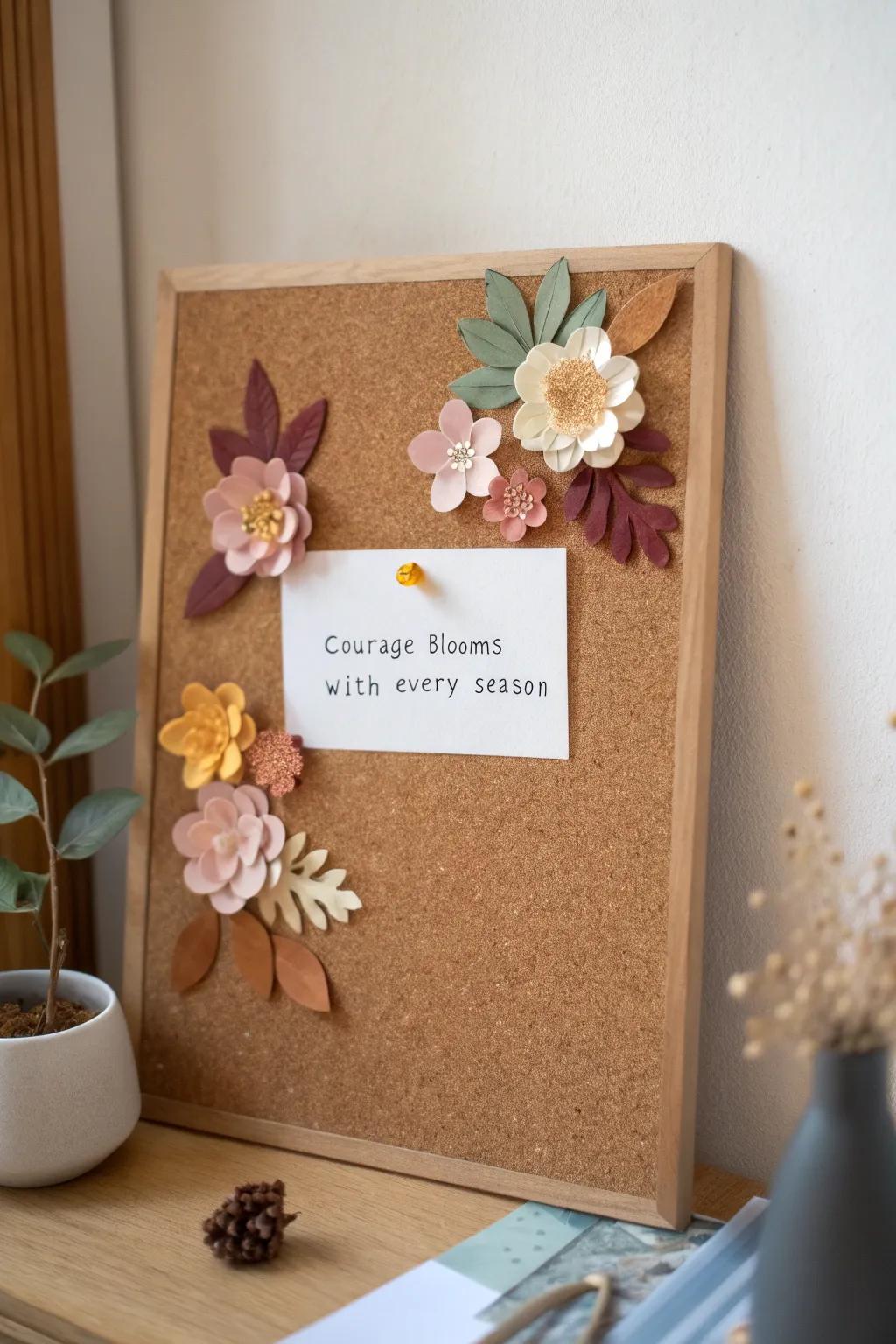 Embrace courage through the seasons with this elegantly crafted bulletin board.
