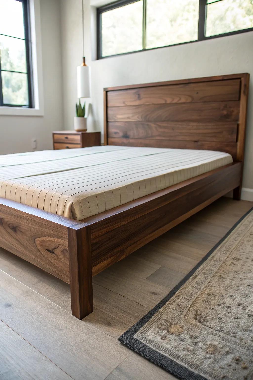 Elevate your space with the elegance of a handcrafted low profile platform bed.