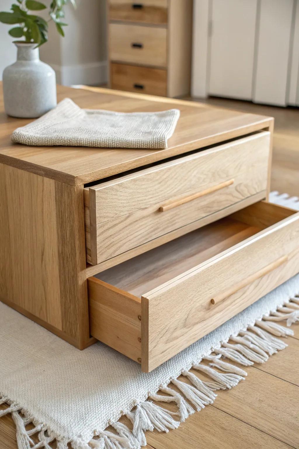 A simple two-tier plywood riser that doubles drawer space—minimal, beautiful, handmade.