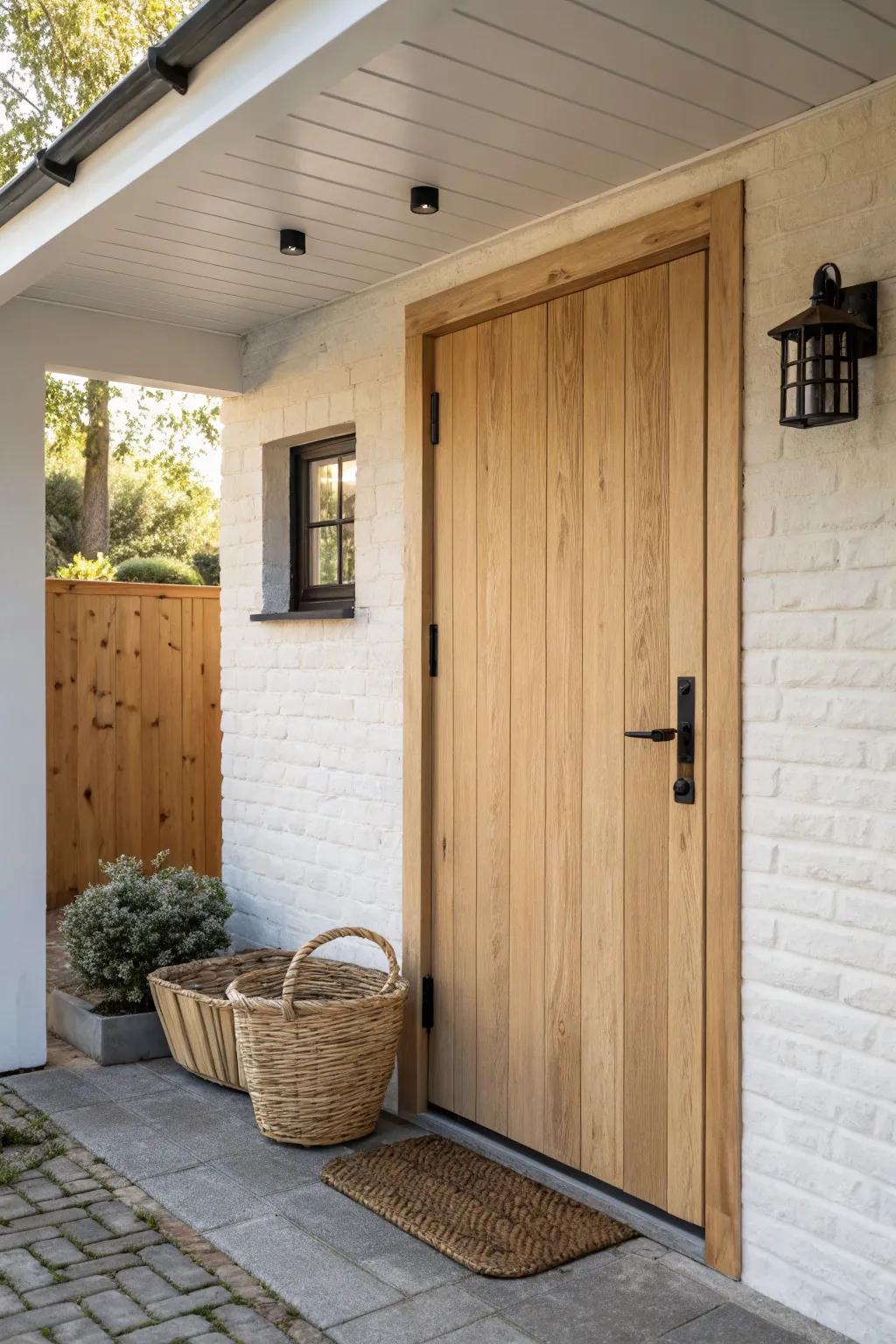 A side entry door makes enclosed carport access effortless—beautiful, simple, and practical.