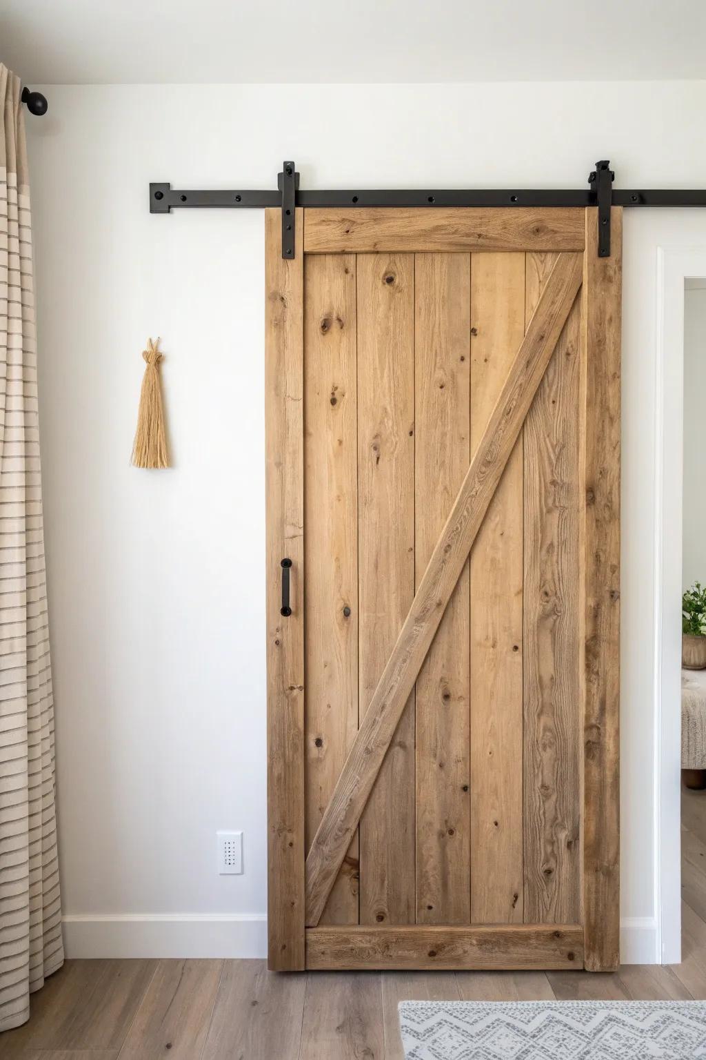 Budget DIY barn door: reclaimed boards + simple hardware for instant farmhouse closet charm.