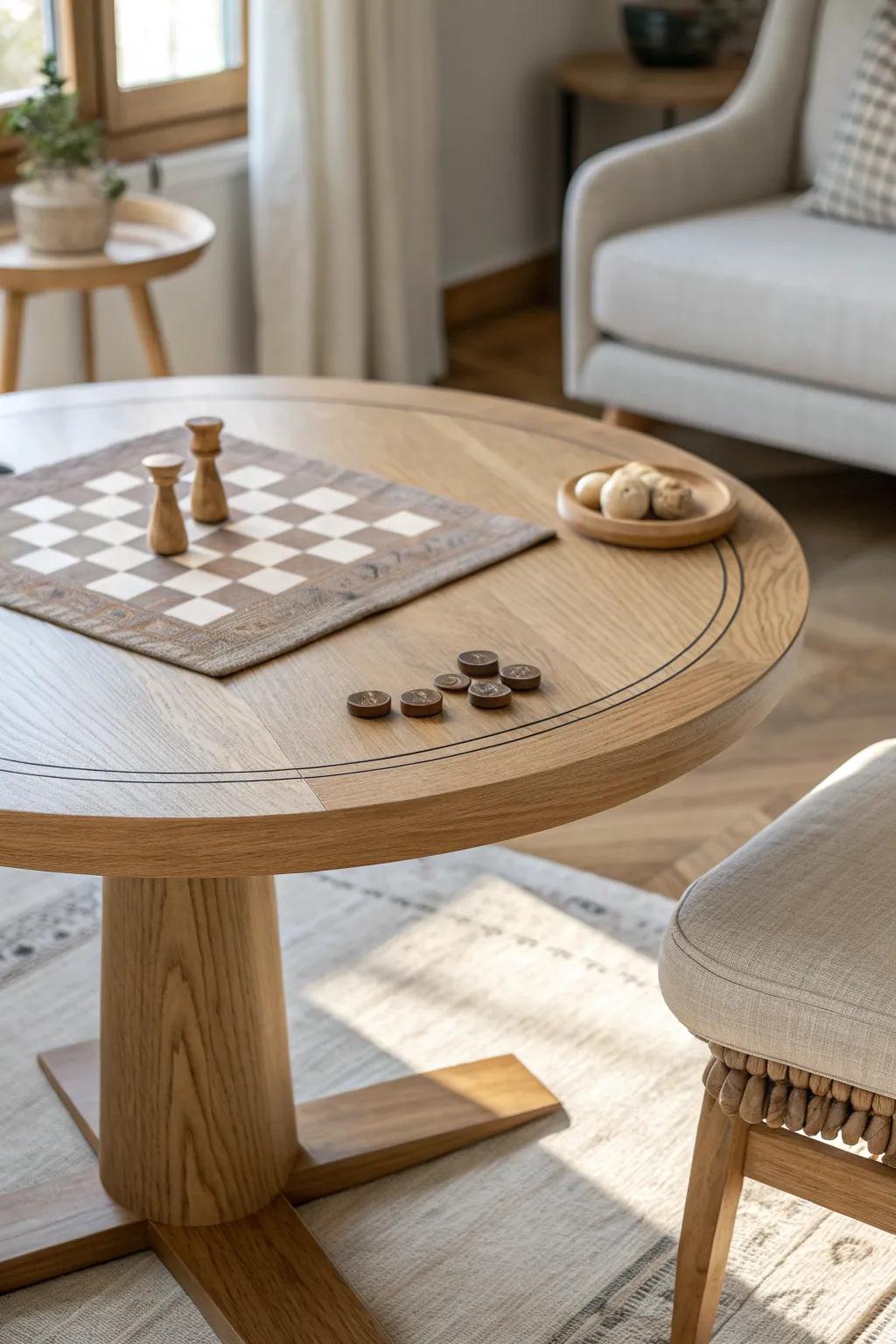 Make the game table the heart of the room—pull seating inward and let conversation begin.