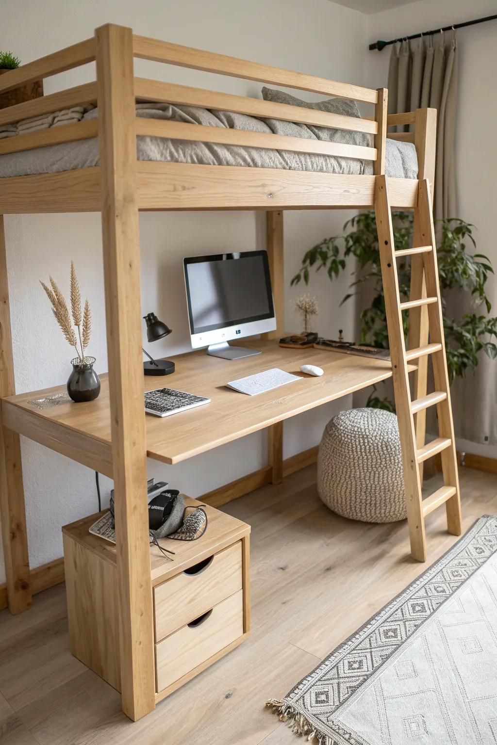 Reclaimed wood desk with a sleek hardwood lip to lock in your mouse mat and boost control.