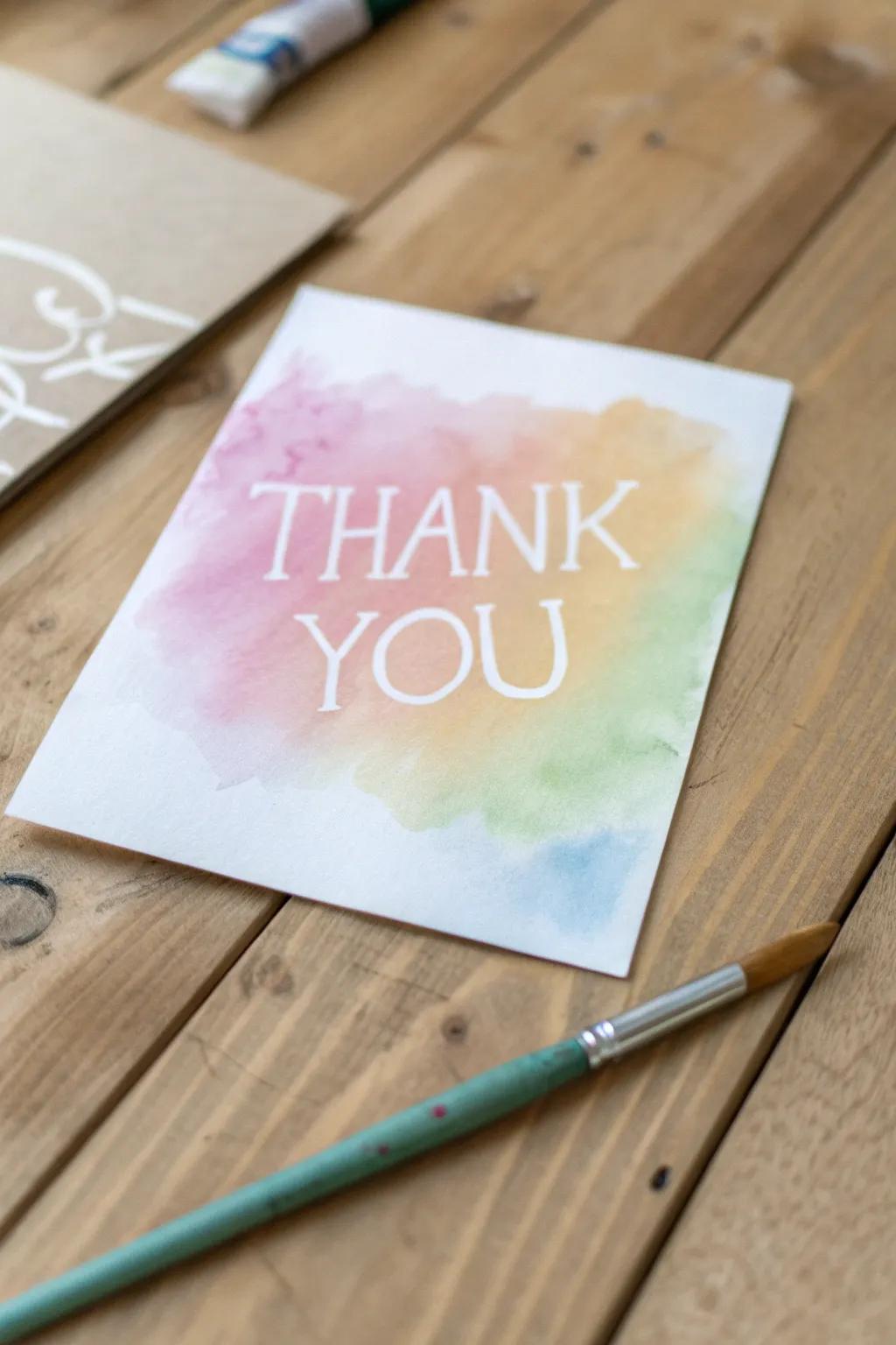 Unveil the magic of gratitude with this charming wax resist thank you card!