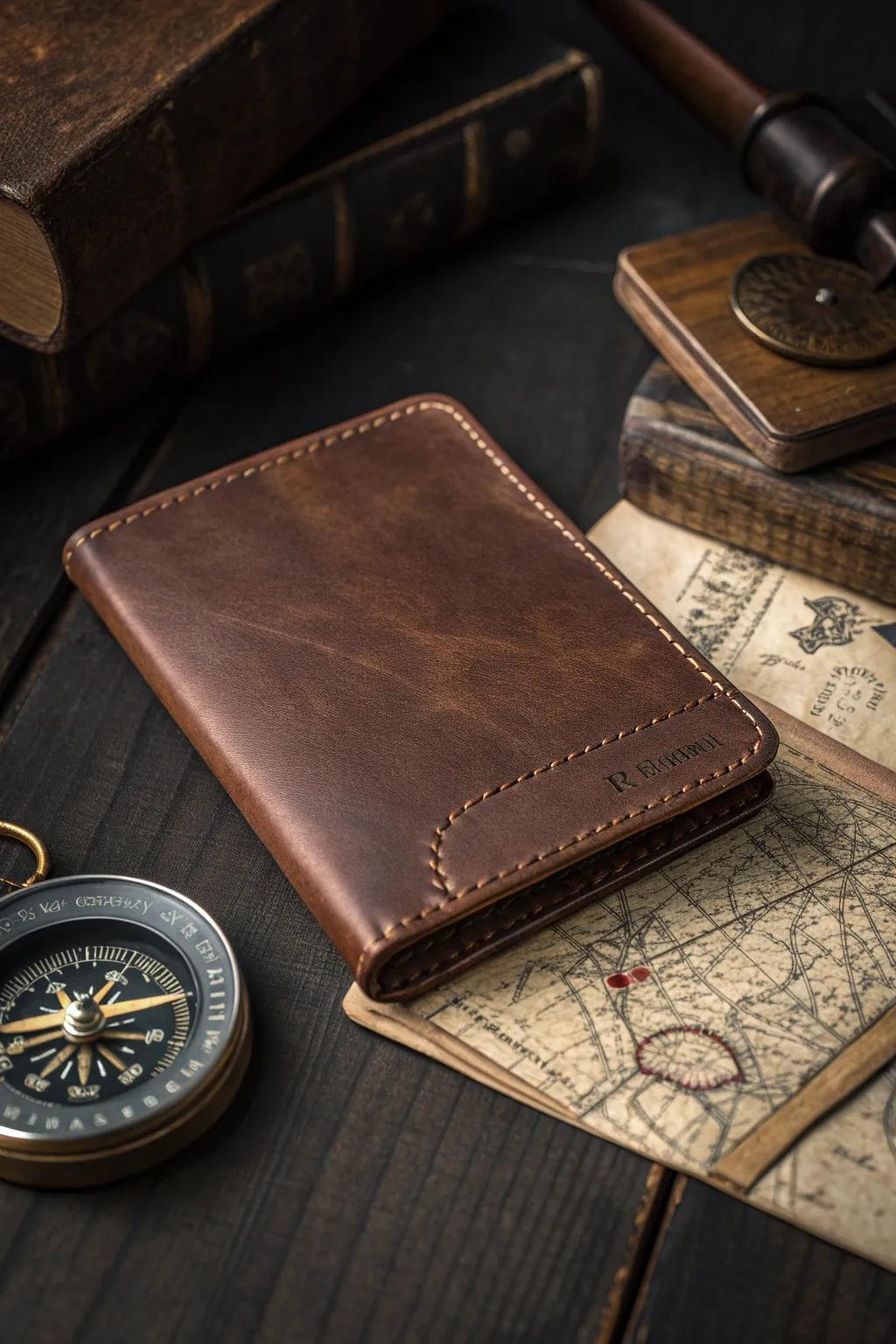 Elevate your travels with a handcrafted leather passport cover that combines style and functionality.
