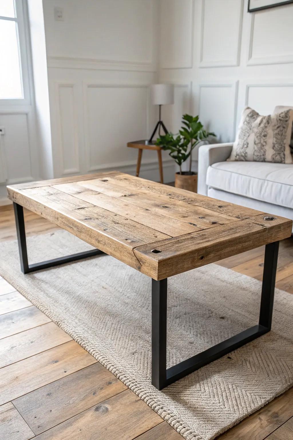 Reclaimed wood, made modern: crisp edges, matte finish, and nail holes that feel intentional.