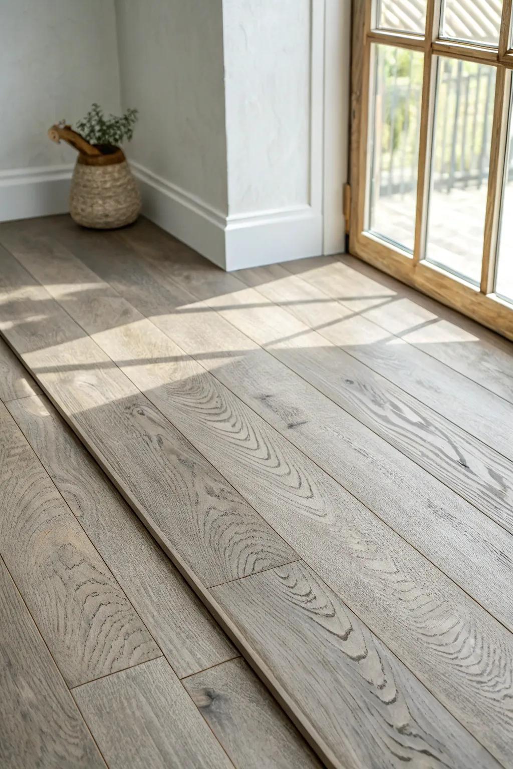 Greige-stained oak: the perfect gray-brown balance that blends warm and cool tones effortlessly.