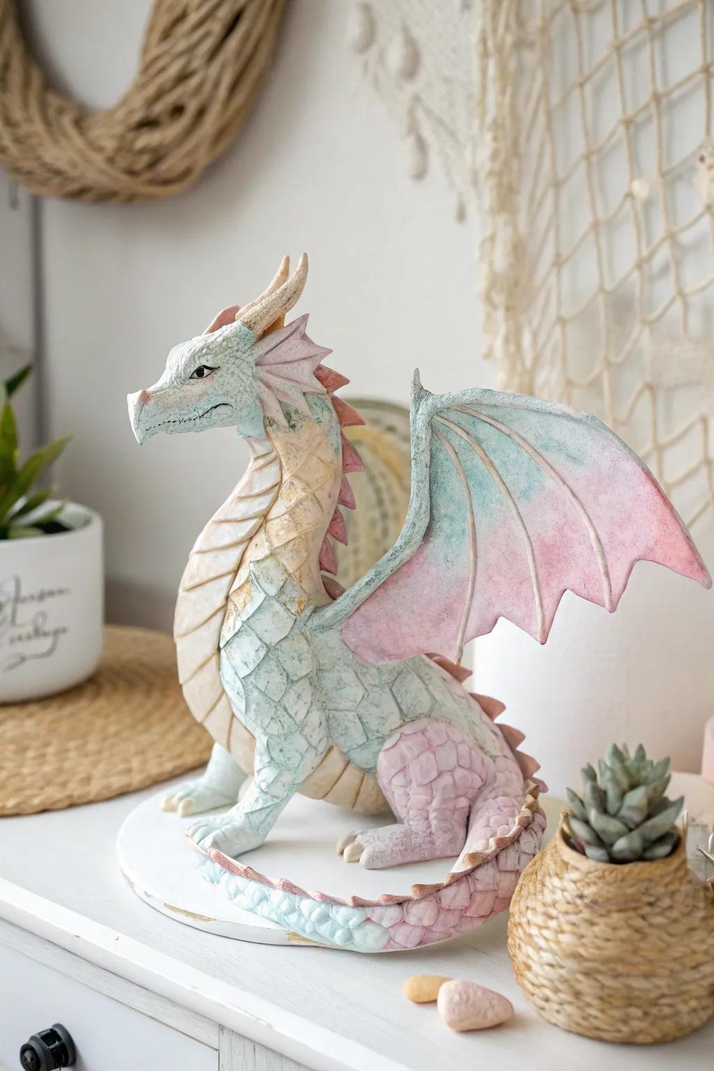 Unleash your creativity with a whimsical paper mache dragon, where fantasy meets craftsmanship.