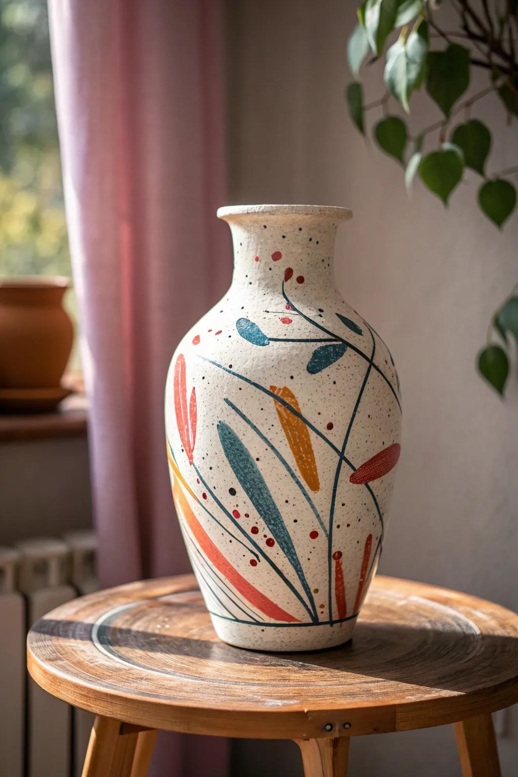 Embrace the beauty of abstract art with this stunning handcrafted pottery piece. 🎨✨ #PotteryLove #ScandiBoho