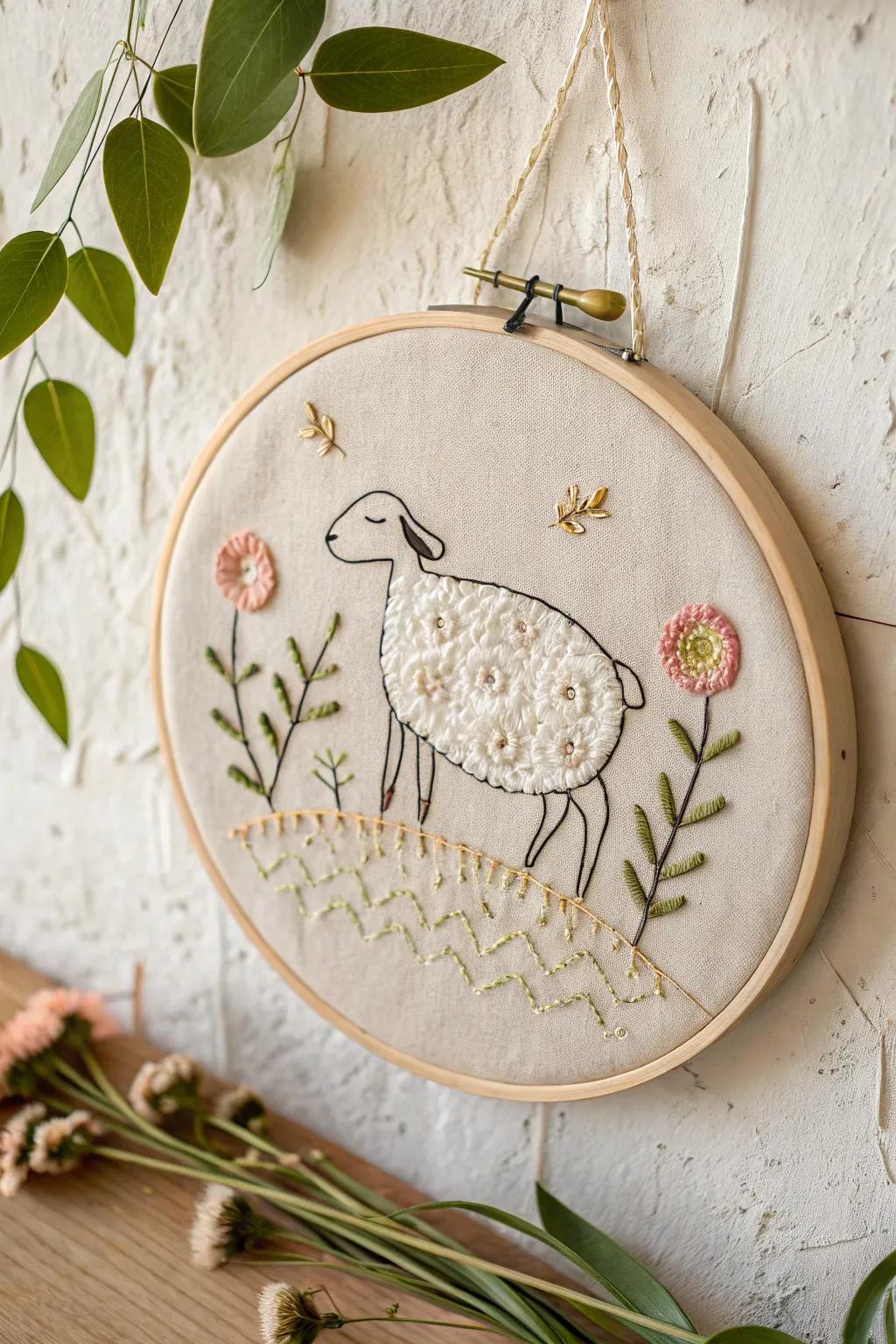 Embrace simplicity with this charming sheep wall art, perfect for a serene, handcrafted touch to your space.