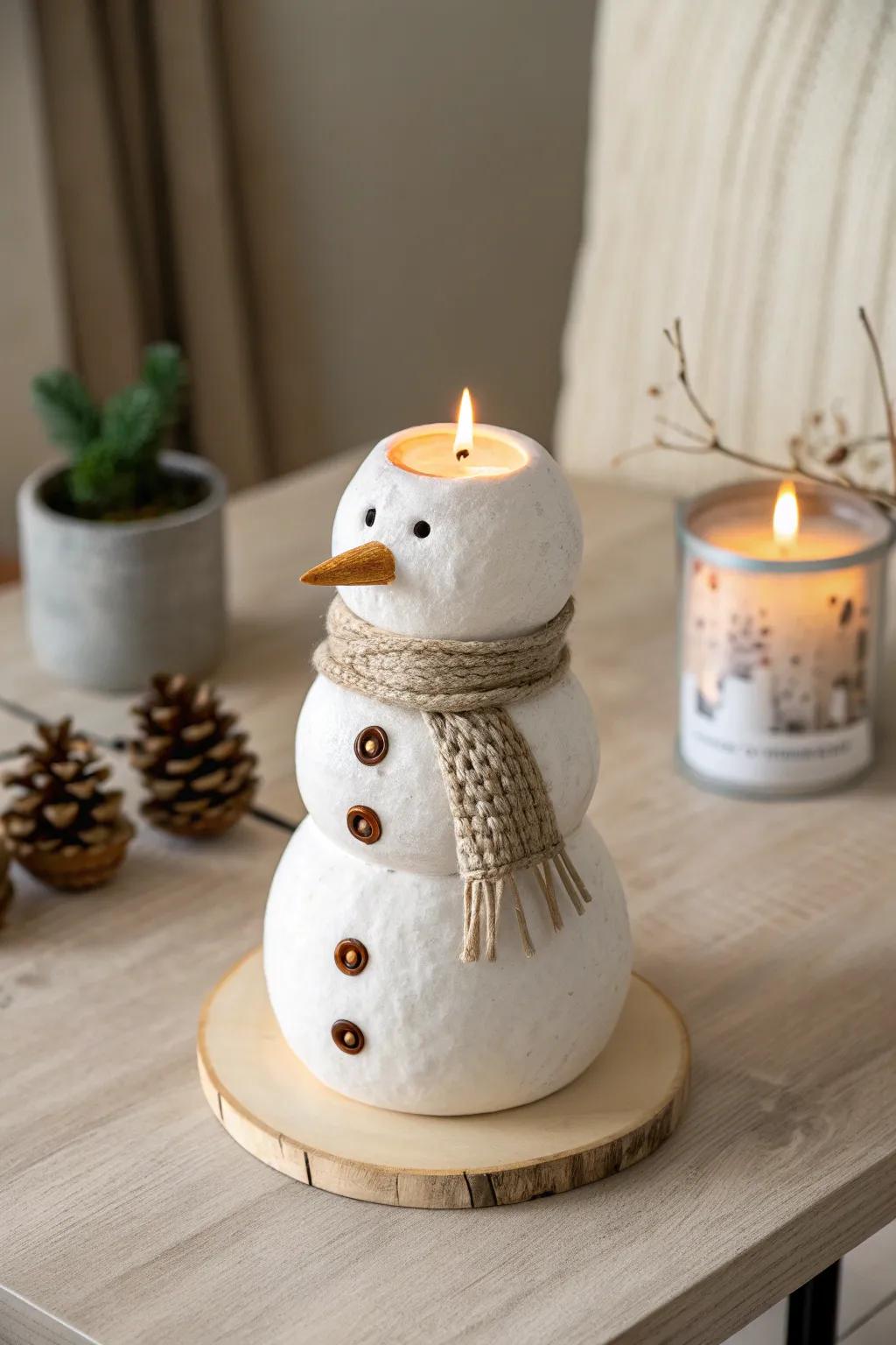 Illuminate your space with the serene charm of snowman candle holders, where simplicity meets boho elegance.