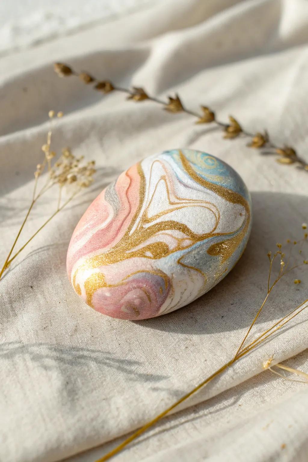 Embrace the unexpected beauty of abstract art with this stunningly painted river stone. #AbstractElegance