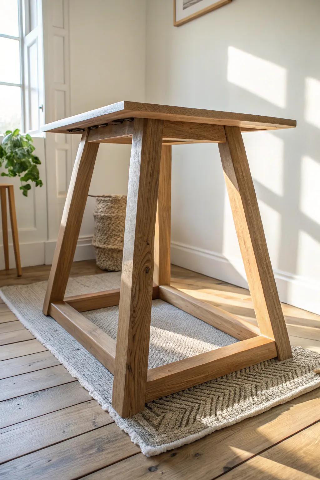 A-frame table base: cabin-meets-modern strength with clean lines and beautiful joinery.